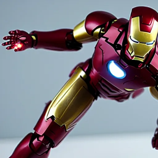 Prompt: iron man action figure, 4k realistic photo