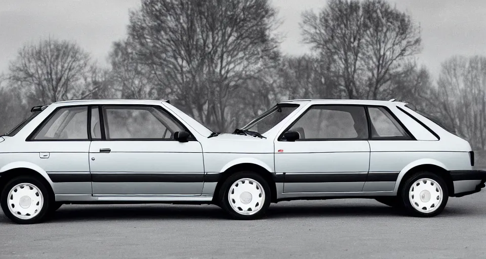 Prompt: The Audi A3 if it were manufactured in the 1984 production year, 1984 Audi A3, car photography