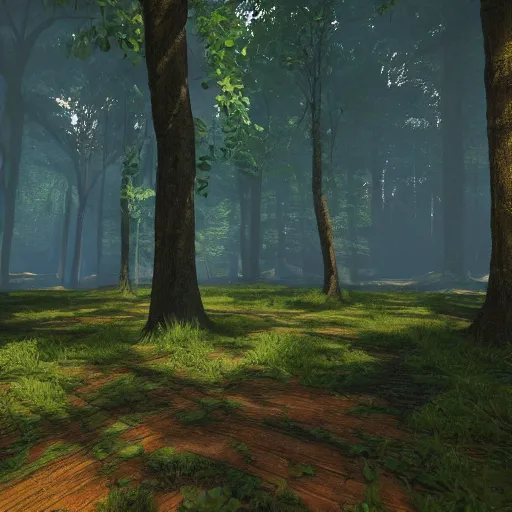 Image similar to a forest. illustrated cel shaded unreal engine 5