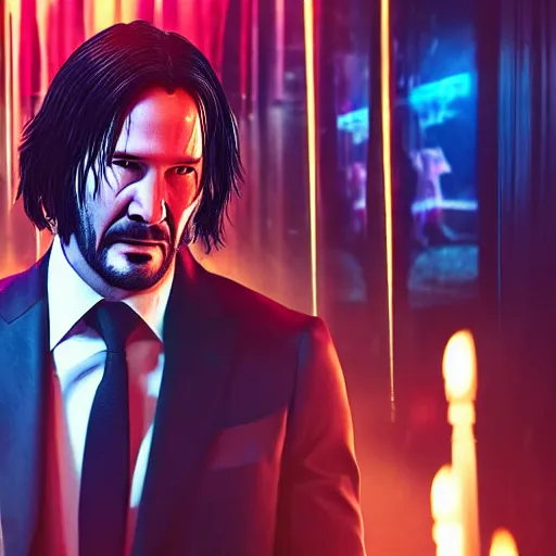 Prompt: john wick in a night club, cinematic photography, 4k