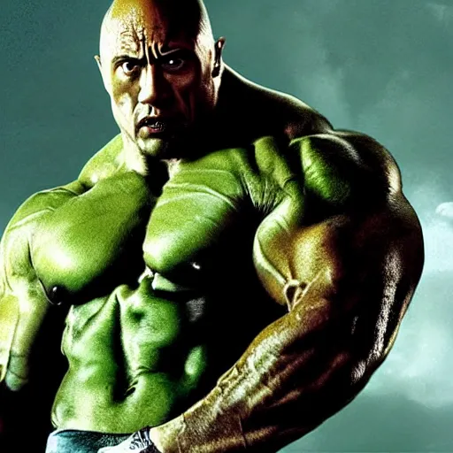 Image similar to the rock as the hulk