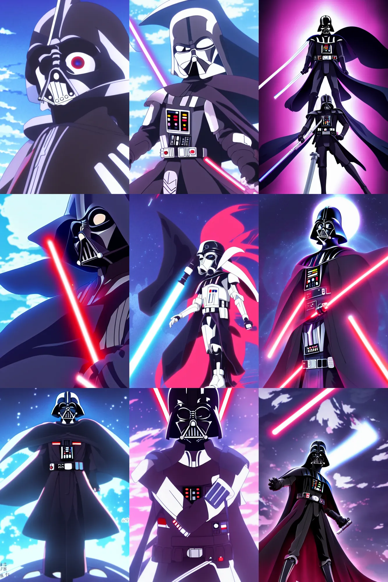 an anime film still of darth vader, by hiroyuki | Stable Diffusion