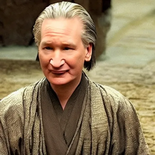 Image similar to a screen still of bill maher in crouching tiger hidden dragon