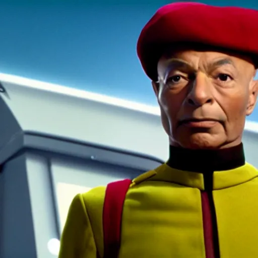 Image similar to a still of 2 1 savage as captain picard in star trek the next generation, 8 k