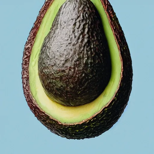 Image similar to an avocado with the head of emma watson