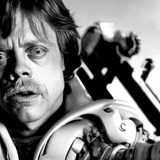 Prompt: mark hamill in ridley scott's alien, highly detailed, gritty, film grain