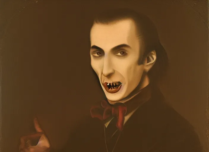 Prompt: portrait of dracula looking at camera, detailed photo-H 704