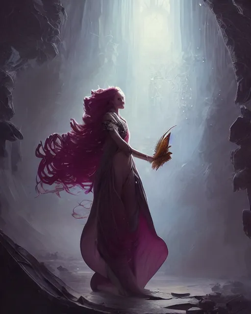 Prompt: a ( ( girl as personification of intellect ) ), beauty, fantasy, she is wearing robe of feathers, digital painting by krenz cush art, greg rutkowski, artgerm, laurie greasly, wlop, intricate, highly detailed!!, sharp focus, smooth, epic composition, unreal engine, masterpiece, 8 k, interesting background