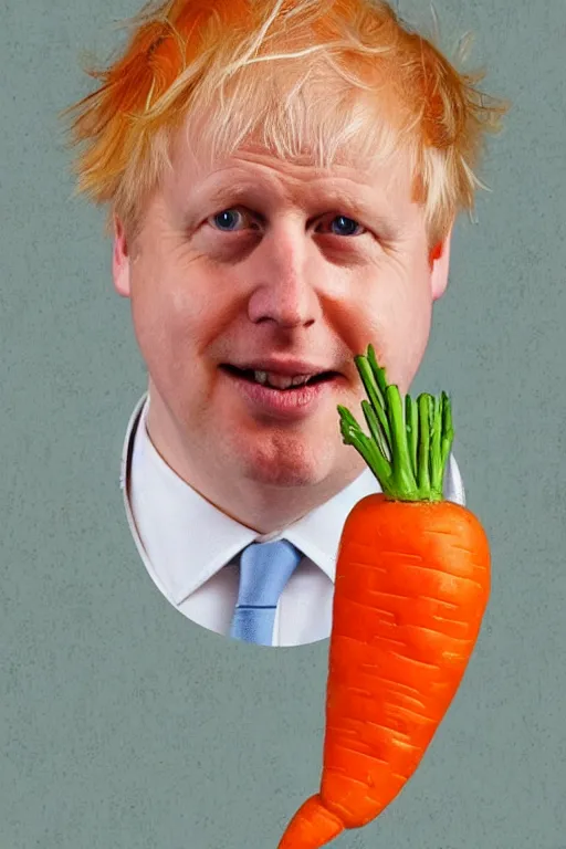 Prompt: portrait of a carrot with boris johnson's face
