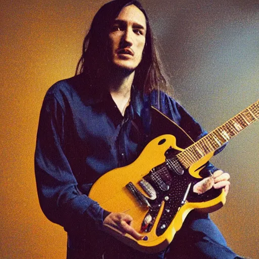 Prompt: John frusciante playing his guitar hyperdetailed surrealism 4k very high quality