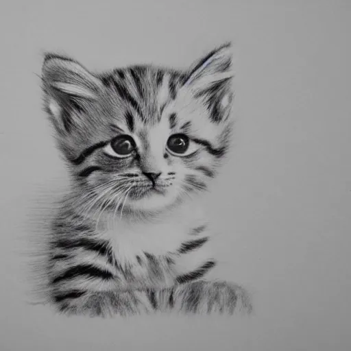 Image similar to drawing of a cute kitten