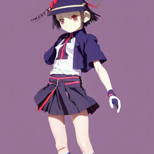 Image similar to a beautiful! boyish! natalie portman model, wearing japanese catholic school girl outfit with mayan pattern and native style, aztec street fashion, guilty gear art direction, perfect anime face, gapmoe yandere grimdark, trending on pixiv fanbox, painted by greg rutkowski makoto shinkai takashi takeuchi studio ghibli, akihiko yoshida