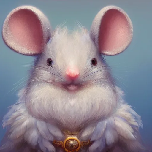 Image similar to portrait character design a cute feathered mouse, inspired by brian froud, portrait studio lighting by jessica rossier and brian froud and gaston bussiere