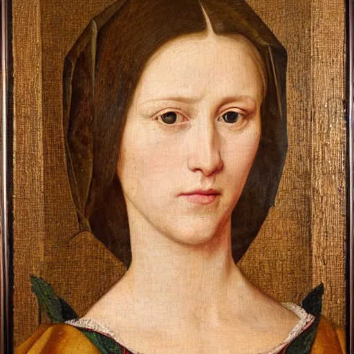 Image similar to portrait of a beautiful woman in a dress, oil painting in a renaissance style, detailed