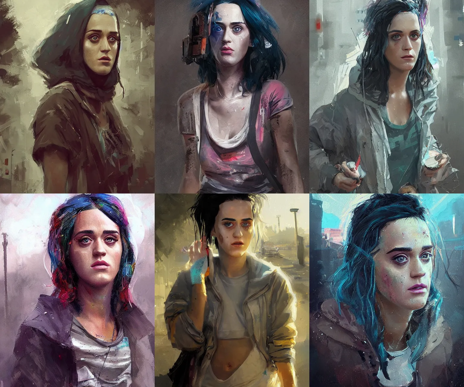 Prompt: highly detailed homeless katy perry portrait, ismail inceoglu, greg rutkowski