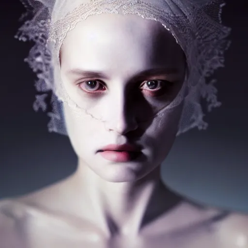 Image similar to portrait of a beautiful ghostly haunting female, depth of field, zeiss lens, detailed, symmetrical, centered, fashion photoshoot, by annie leibovitz and steve mccurry, david lazar, jimmy nelsson, breathtaking, 8 k resolution, extremely detailed, beautiful, establishing shot, artistic, hyperrealistic, beautiful face, octane render