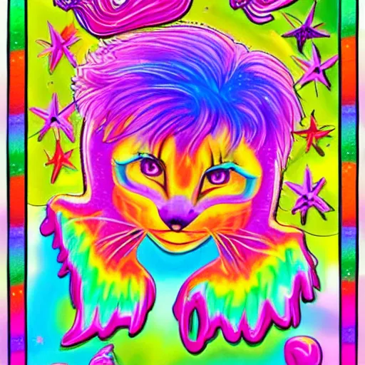 Prompt: Lisa Frank artwork, courtroom sketch