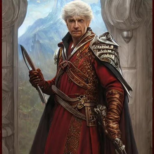 Prompt: Dante as a fantasy D&D character, portrait art by Donato Giancola and James Gurney, digital art, trending on artstation