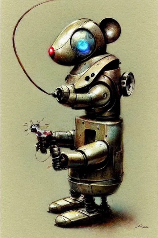 Image similar to ( ( ( ( ( 1 9 5 0 s retro robot mouse. muted colors. ) ) ) ) ) by jean - baptiste monge!!!!!!!!!!!!!!!!!!!!!!!!!!!!!!