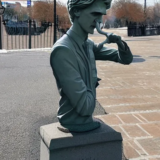 Image similar to statue of xqc