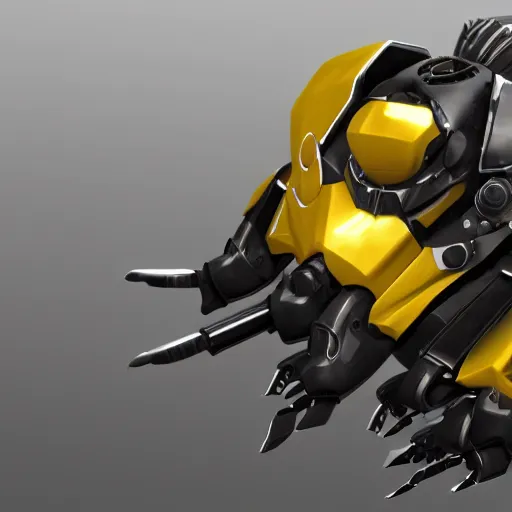 Prompt: hard surface, robotic platform, based on bumblebee, 6 claws, unreal engine