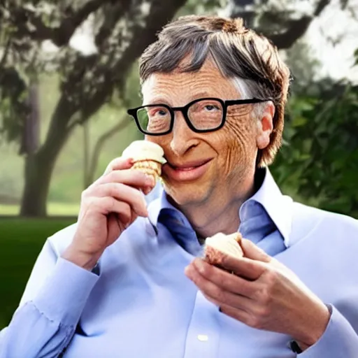 Prompt: bill gates eating ice cream, photorealistic