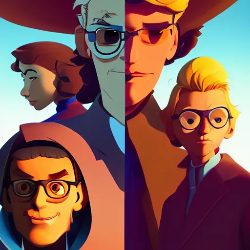 Image similar to face icon stylized minimalist the new adventures of johnny quest, loftis, cory behance hd by jesper ejsing, by rhads, makoto shinkai and lois van baarle, ilya kuvshinov, rossdraws global illumination