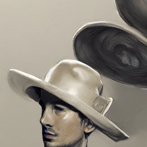 Image similar to Portrait of Sam Gray wearing a sombrero hat, by Cedric Peyravernay, highly detailed, excellent composition, cinematic concept art, dramatic lighting, trending on ArtStation