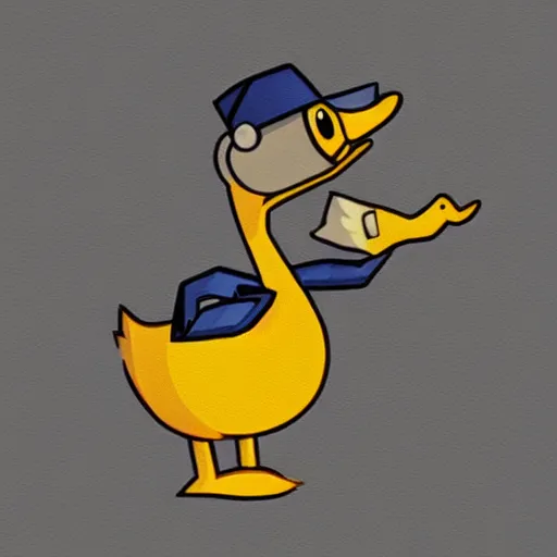 Image similar to An anthropomorphic duck, GTA artwork midshot