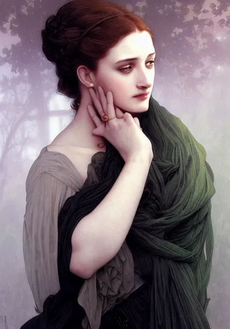 Image similar to sansa eva green, intricate, elegant, highly detailed, digital painting, artstation, concept art, smooth, sharp focus, illustration, art by artgerm and greg rutkowski and alphonse mucha and william - adolphe bouguereau