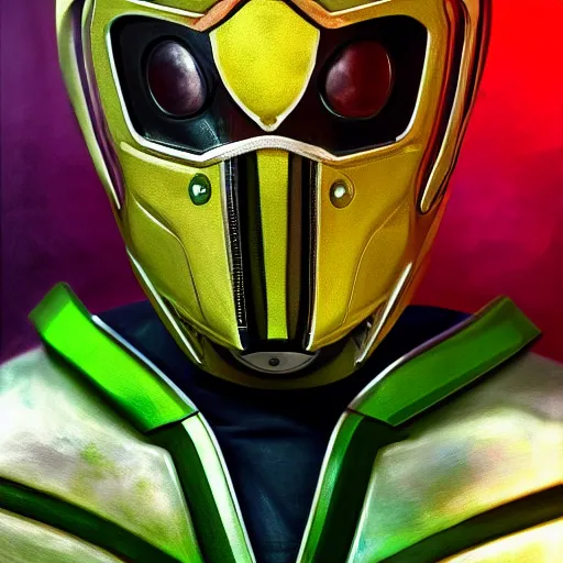 Image similar to realistic Portrait painting of young man as Kamen Rider, made by Michaelangelo, physical painting, Sharp focus,digital art, bright colors,fine art, trending on Artstation, unreal engine.