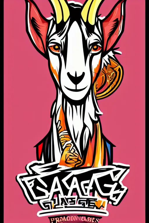 Image similar to Portrait of a savage goat, anime, sticker, colorful, illustration, highly detailed, simple, smooth and clean vector curves, no jagged lines, vector art, smooth