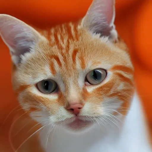 Prompt: a small orange tabby cat with no white on him