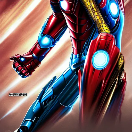 Image similar to iron man, poster movie artwork, detailed art by mark brooks