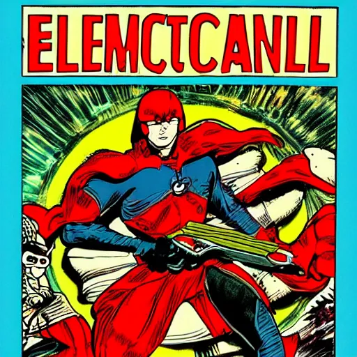 Prompt: comic book cover of the first edition of Electric Angel, published by 111 comics in 1011