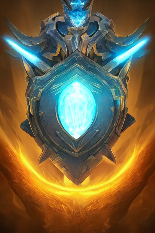 Image similar to shield fantasy epic legends game icon stylized digital illustration radiating a glowing aura global illumination ray tracing hdr fanart arstation by ian pesty and katarzyna da „ bek - chmiel