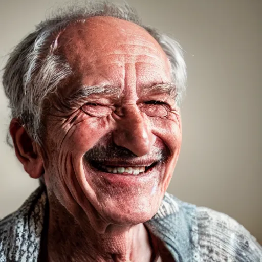 Image similar to a smiling old man in a pipe