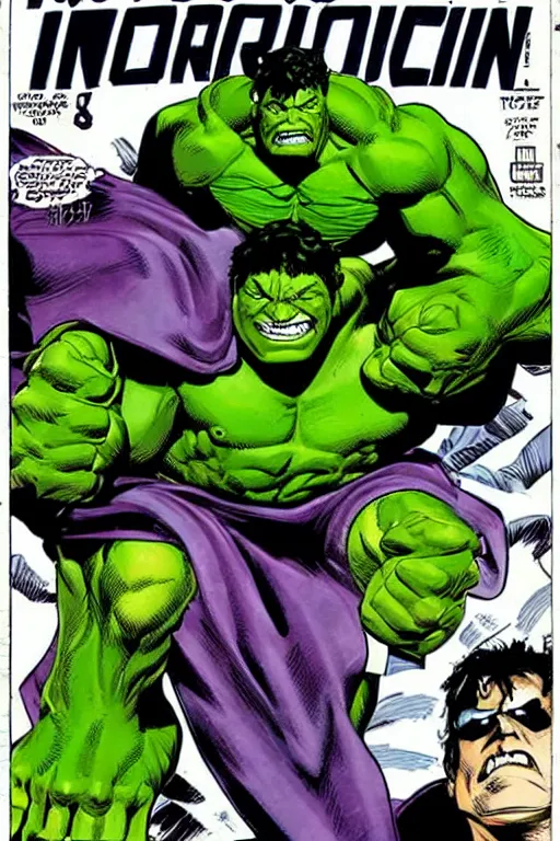 Prompt: incredible hulk comic book front cover,
