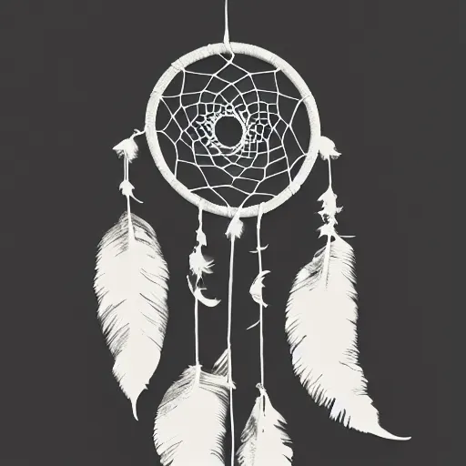 Prompt: a dreamcatcher made out of leaves, studio photography, black background, faint glow, volumetric