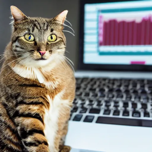 Image similar to photo of anthropomorphic cat trading stocks