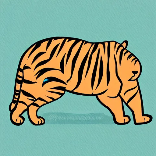 Image similar to super cool tiger avatar, illustration, 2 d, flat style, flat