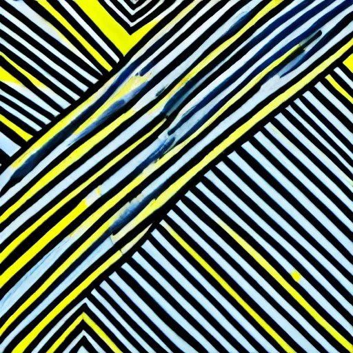 Prompt: painting of forms ( blue, yellow, green ) divided by black lines