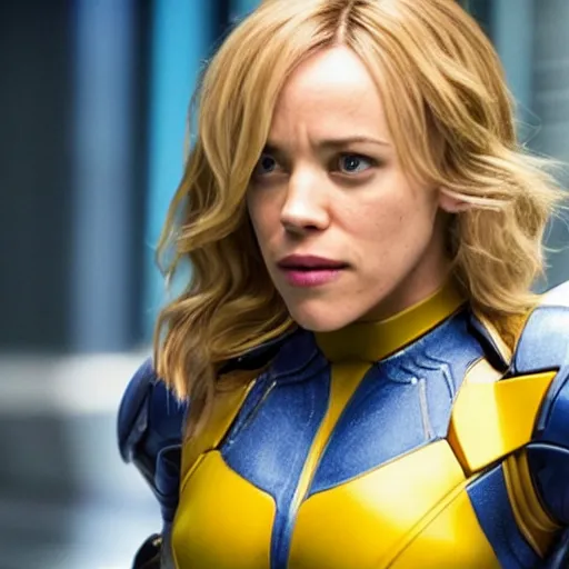 Image similar to rachel mcadams playing the role of samus in the new metroid movie, film still, 4 k, highly detailed, dramatic lighting