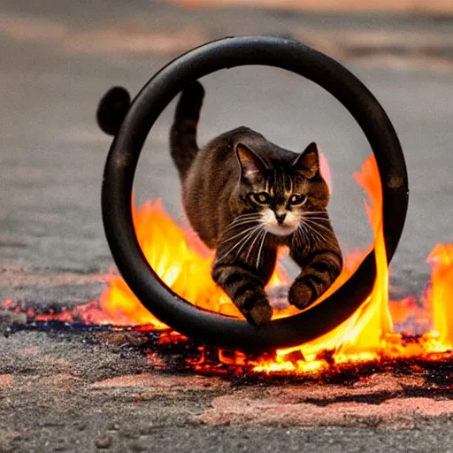 cat tail on fire