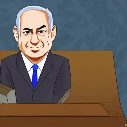 Prompt: photo of Benjamin Netanyahu, anime style
