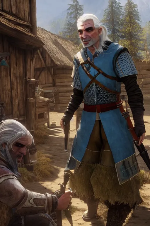 Image similar to Mr bean as Geralt of rivia