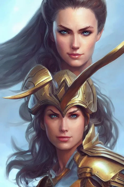 Image similar to amazon valkyrie athena, d & d, fantasy, portrait, highly detailed, headshot, digital painting, trending on artstation, concept art, sharp focus, illustration, art by artgerm and greg rutkowski and magali villeneuve