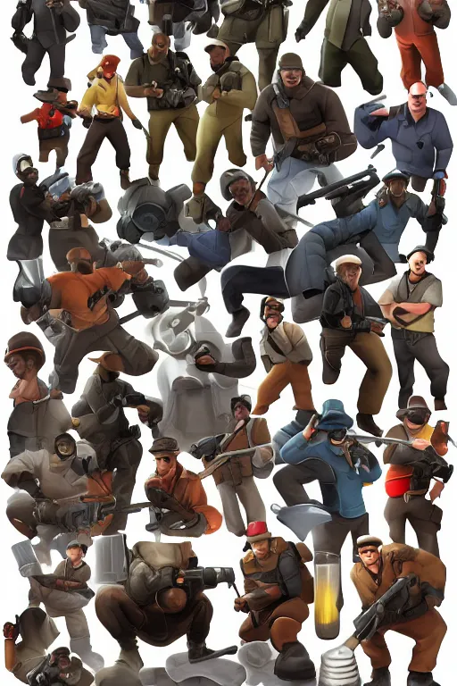 Prompt: team fortress 2 character art by moby francke