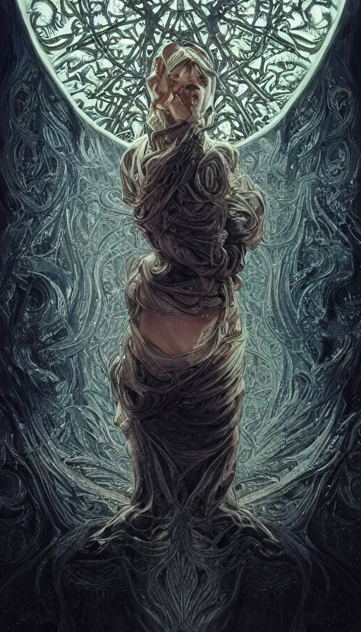 Image similar to silence, fame of thrones, lord of daggers, neon, fibonacci, sweat drops, intricate fashion clothing, insane, intricate, highly detailed, surrealistic, digital painting, artstation, concept art, smooth, sharp focus, illustration, Unreal Engine 5, 8K, art by artgerm and greg rutkowski and alphonse mucha