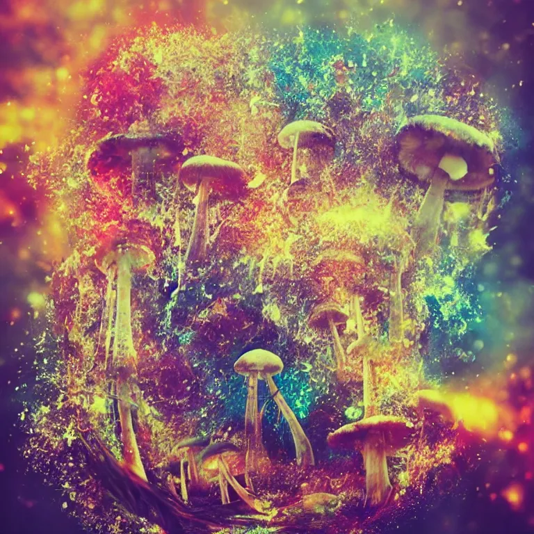 Image similar to double exposure of dally life, symbols of live, explosion, love is the most relevant theme, love is infinity, love is begin of all, 8 k resolution, artistic mode, artistic, trending on instagram, long exposure, love art, serious, fantasy and dreams vibes, mushrooms style and macro style